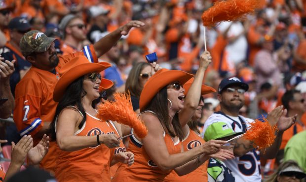 Fans cheer a sack by the Broncos during the second quarter on Sunday, September 9 at Broncos Stadiu...