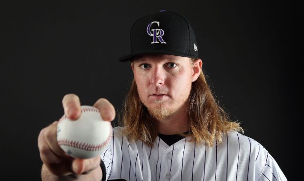 SCOTTSDALE, AZ - FEBRUARY 23:  Jon Gray #55 of the Colorado Rockies poses for a portrait during pho...