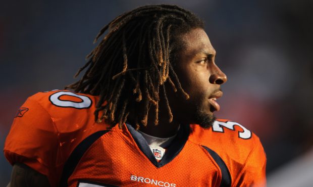 DENVER - AUGUST 21: Safety David Bruton #30 of the Denver Broncos warms up prior to facing the Detr...