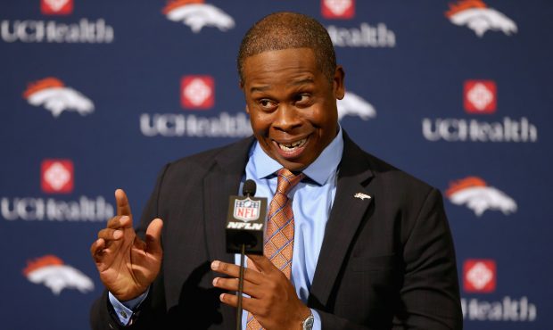 ENGLEWOOD, CO - JANUARY 12: Vance Josepf addresses the media after being introduced as the Denver B...