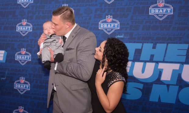 PHILADELPHIA, PA - APRIL 27: Garett Bolles of Utah pose for a picture with his wife Natalie Bolles ...