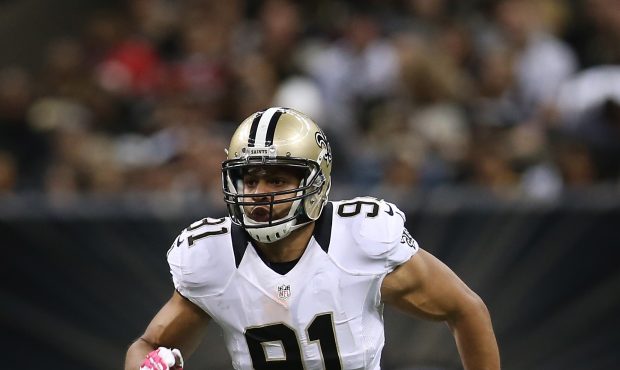 NEW ORLEANS, LA - OCTOBER 05: Kasim Edebali #91 of the New Orleans Saints against the Tampa Bay Buc...