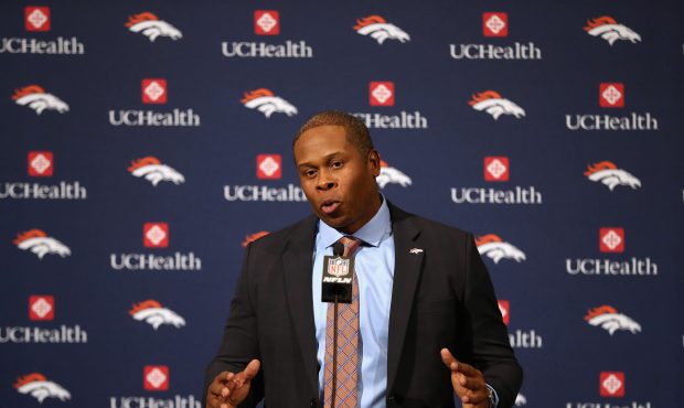 ENGLEWOOD, CO - JANUARY 12:  Vance Josepf addresses the media after being introduced as the Denver ...