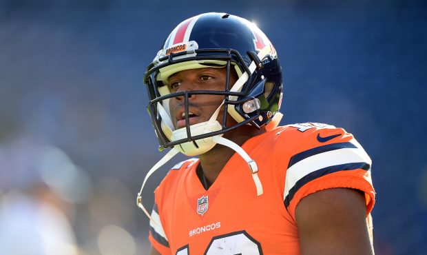 SAN DIEGO, CA - OCTOBER 13:  Bennie Fowler #16 of the Denver Broncos warms up before the game again...