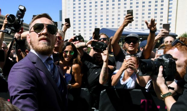 LAS VEGAS, NV - AUGUST 22:  UFC lightweight champion Conor McGregor arrives at Toshiba Plaza on Aug...
