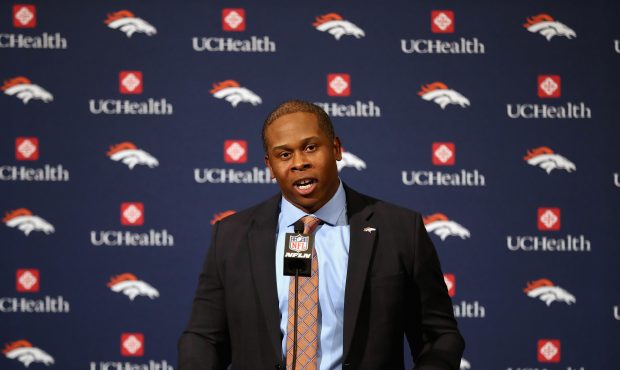 ENGLEWOOD, CO - JANUARY 12:  Vance Josepf addresses the media after being introduced as the Denver ...