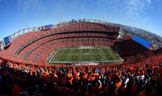 DENVER, CO - JANUARY 19:  The Denver Broncos kick off to the New England Patriots to start the AFC ...