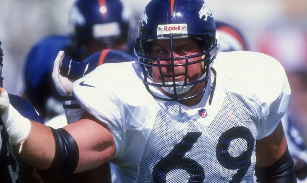 26 Jul 1998:  Guard Mark Schlereth #69 of the Denver Broncos in action during the 1998 Denver Bronc...