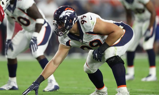 GLENDALE, AZ - SEPTEMBER 01:  Defensive tackle Adam Gotsis #99 of the Denver Broncos in action duri...