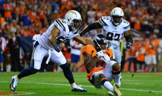 DENVER, CO - SEPTEMBER 11:  Wide receiver Bennie Fowler #16 of the Denver Broncos catches a touchdo...