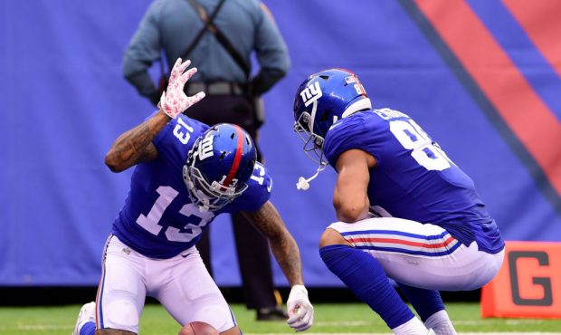during an NFL game at MetLife Stadium on October 8, 2017 in East Rutherford, New Jersey. The Los An...