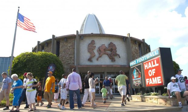 A general exterior view of the Pro Football Hall of fame prior to the Class of 2012 Enshrinement Ce...