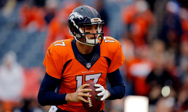 DENVER, CO - JANUARY 11:  Brock Osweiler #17 of the Denver Broncos warms up prior to a 2015 AFC Div...
