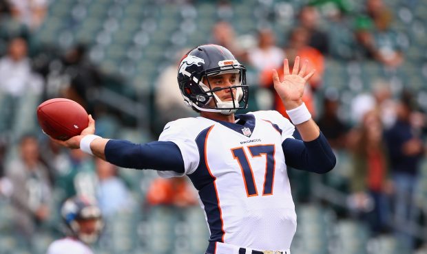 PHILADELPHIA, PA - NOVEMBER 05: Quarterback Brock Osweiler #17 of the Denver Broncos throws a pass ...