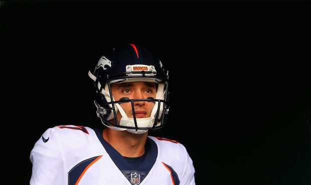PHILADELPHIA, PA - NOVEMBER 05: Quarterback Brock Osweiler #17 of the Denver Broncos walks out of t...