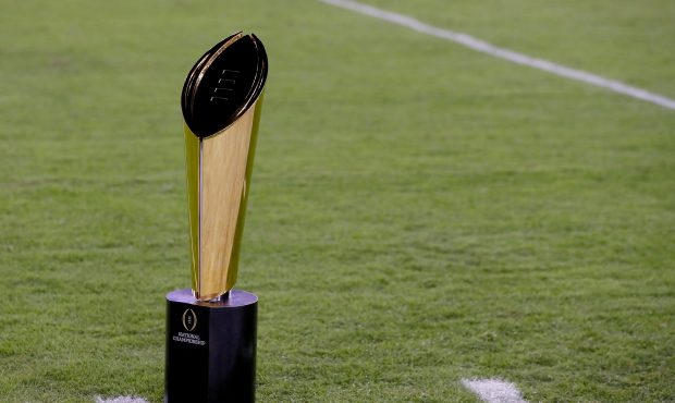 TAMPA, FL - JANUARY 09: The College Football Playoff National Championship Trophy presented by Dr P...