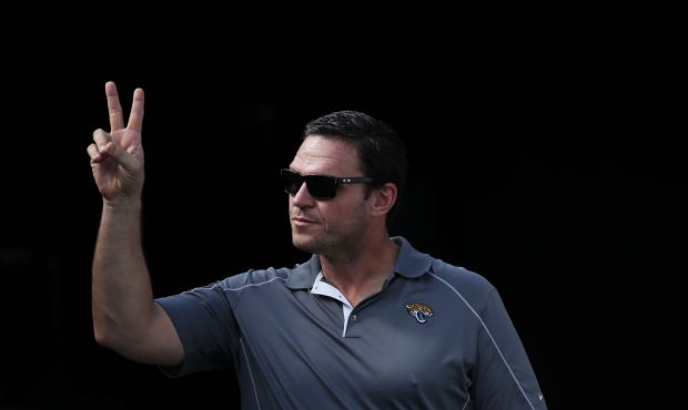 Blake Bortles #5 of the Jacksonville Jaguars warms up on the field prior to the start of their game...