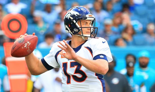 MIAMI GARDENS, FL - DECEMBER 03: Trevor Siemian #13 of the Denver Broncos looks to pass during the ...