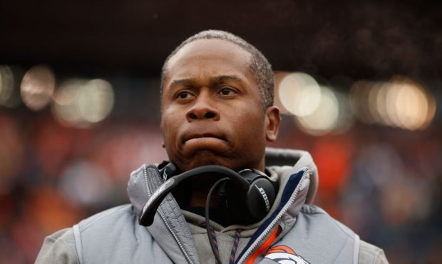 DENVER, CO - DECEMBER 31:  Head coach Vance Joseph of the Denver Broncos looks on before the game a...