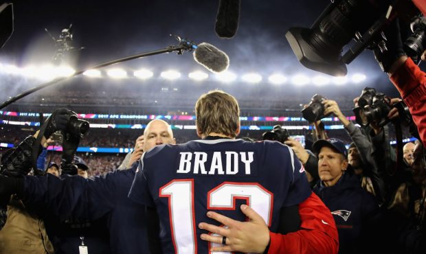 during the AFC Championship Game at Gillette Stadium on January 21, 2018 in Foxborough, Massachuset...