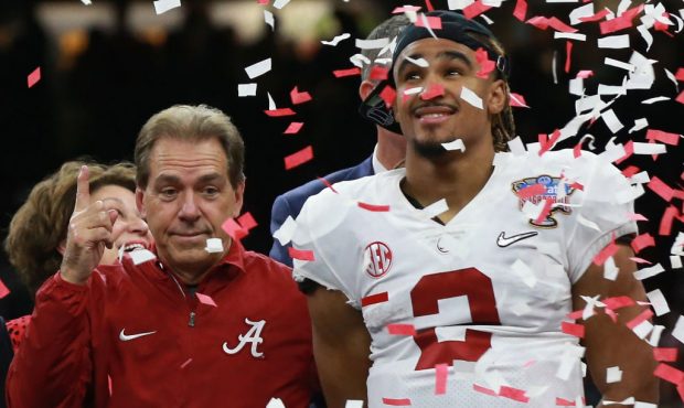 in the AllState Sugar Bowl at Mercedes-Benz Superdome on January 1, 2018 in New Orleans, Louisiana....