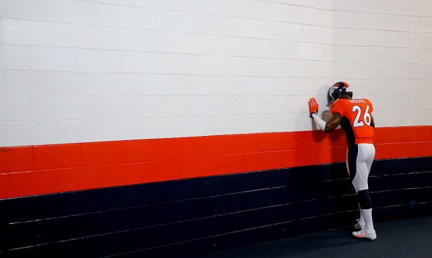DENVER, CO - DECEMBER 7:  Free safety Rahim Moore #26 of the Denver Broncos has a moment to himself...