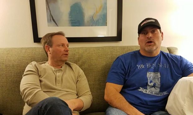 Schlereth, Evans and DeHuff were trapped inside during Super Bowl week in Minnesota. So they were b...