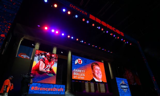 The Denver Broncos select Garett Bolles from Utah with the 20th pick at the 2017 NFL Draft at the N...