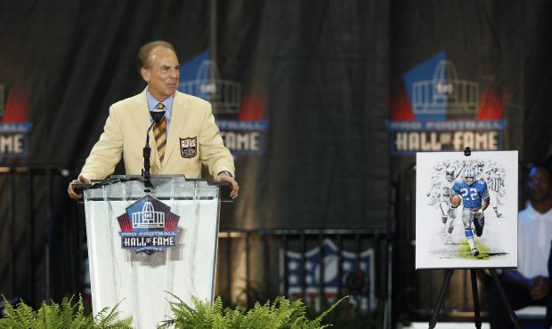 CANTON, OH - AUGUST 8: Former Dallas Cowboys quarterback Roger Staubach speaks about former teammat...