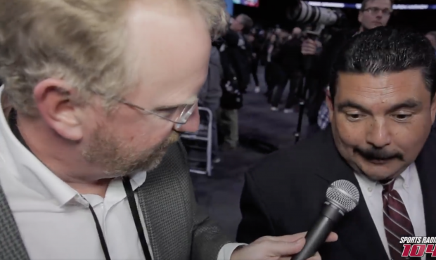 "The Drive" co-host DMac interviews Guillermo at Super Bowl 52 media night....