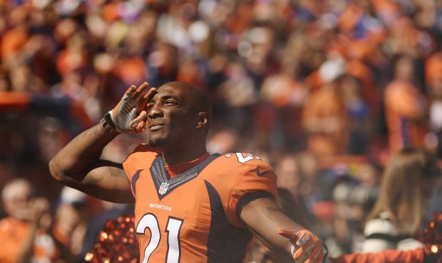 Aqib Talib (21) of the Denver Broncos is introduced before the first quarter. The Denver Broncos ho...