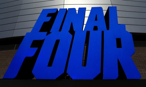 Final Four logos are seen on University of Phoenix Stadium prior to the 2017 NCAA Men's Basketball ...