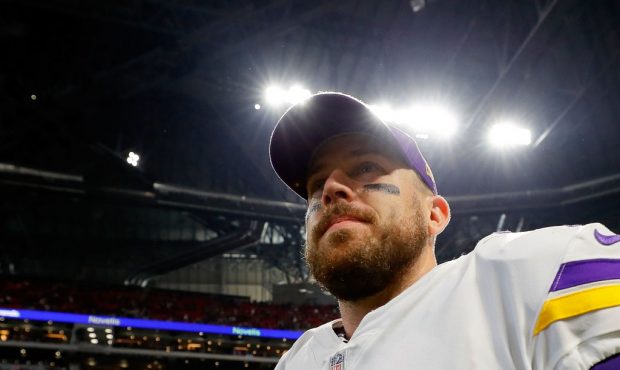 ATLANTA, GA - DECEMBER 03: Case Keenum #7 of the Minnesota Vikings celebrates beating the Atlanta F...