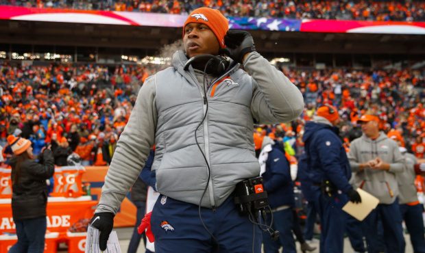 DENVER, CO - DECEMBER 31:  Head coach Vance Joseph of the Denver Broncos looks on before the game a...