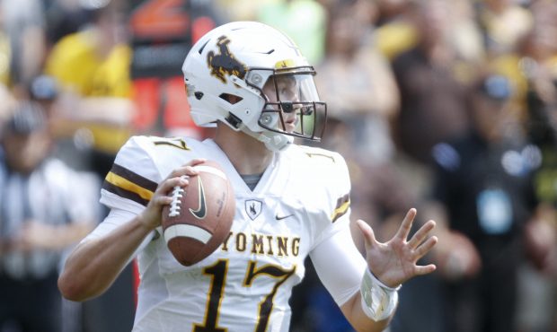 Quarterback Josh Allen #17 of the Wyoming Cowboys....