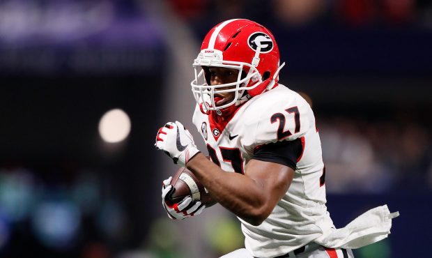 Nick Chubb #27 of the Georgia Bulldogs. Possible Denver Broncos draft pick....