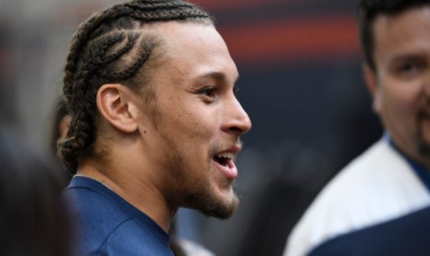 Denver Broncos rookie running back Phillip Lindsay talks to the press at Dove Valley May 11, 2018. ...