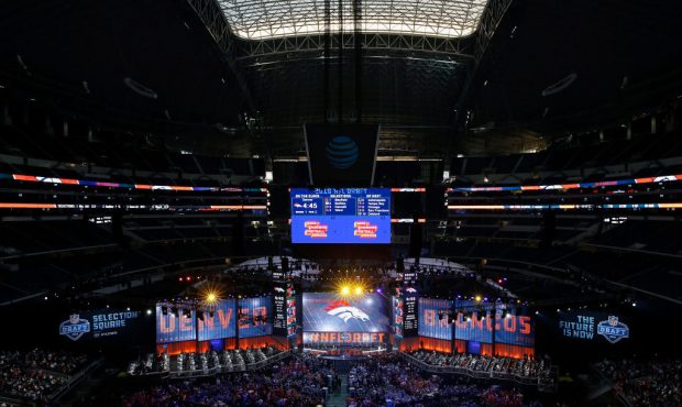 during the first round of the 2018 NFL Draft at AT&T Stadium on April 26, 2018 in Arlington, Te...
