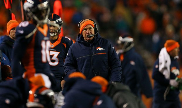 DENVER, CO - DECEMBER 18:  Head coach Gary Kubiak of the Denver Broncos walks on the sideline in th...