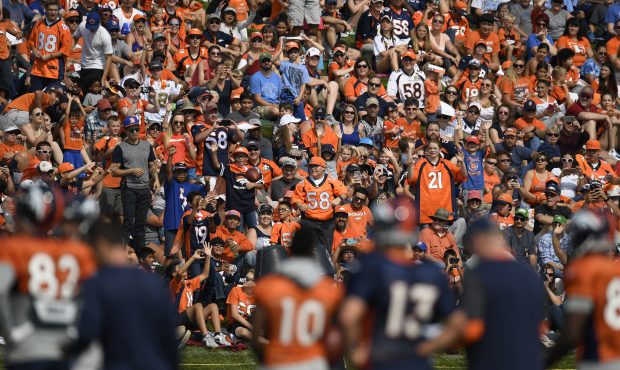 Full house today at Denver Broncos training camp at Dove Valley Aug. 4, 2017. (Photo by Andy Cross/...