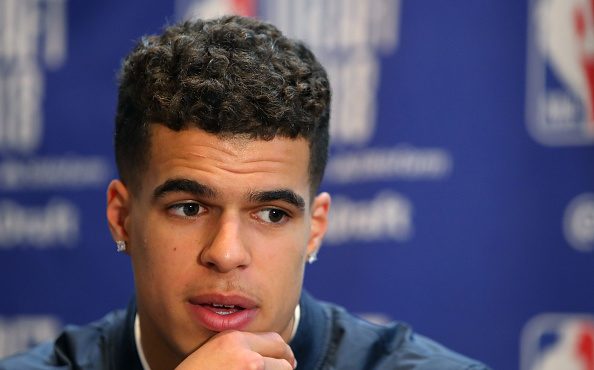NBA Draft Prospect Michael Porter Jr. speaks to the media before the 2018 NBA Draft at the Grand Hy...