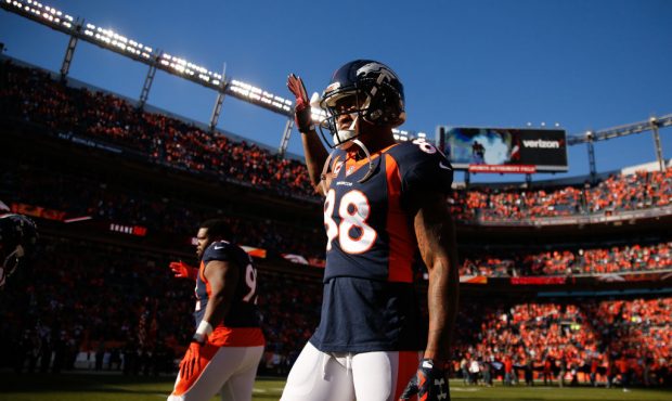 DENVER, CO - DECEMBER 10:  Wide receiver Demaryius Thomas #88 of the Denver Broncos and nose tackle...
