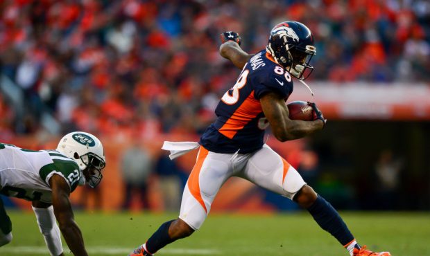 DENVER, CO - DECEMBER 10:  Wide receiver Demaryius Thomas #88 of the Denver Broncos runs after a ca...