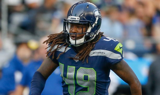 Linebacker Shaquem Griffin #49 of the Seattle Seahawks defends against the Indianapolis Colts at Ce...