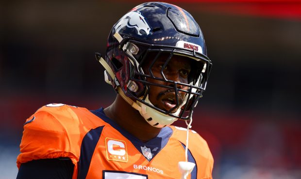 Linebacker Von Miller #58 of the Denver Broncos stands on the field before a game against the Oakla...