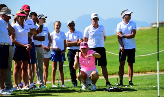 OLBIA, ITALY - JUNE 17:  Annika Sorenstam holds a Golf Clinic during The Costa Smeralda Invitationa...