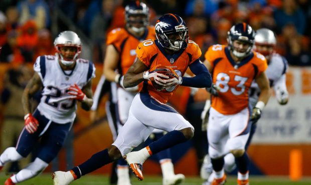 DENVER, CO - NOVEMBER 12:  Wide receiver Emmanuel Sanders #10 of the Denver Broncos runs for yards ...