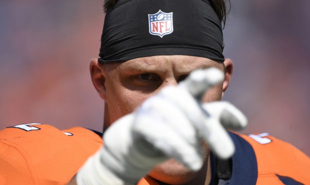 Garett Bolles (72) of the Denver Broncos before the game against the Oakland Raiders. The Denver Br...