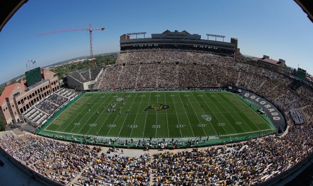 A general view of the stadium as the Hawaii Rainbow Warriors face the Colorado Buffaloes at Folsom ...