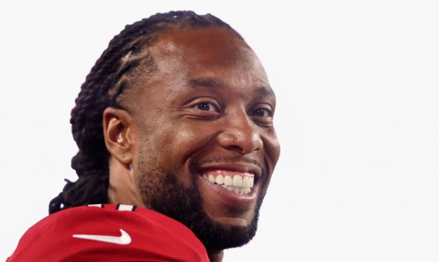 GLENDALE, AZ - AUGUST 30:  Wide receiver Larry Fitzgerald #11 of the Arizona Cardinals on the sidel...